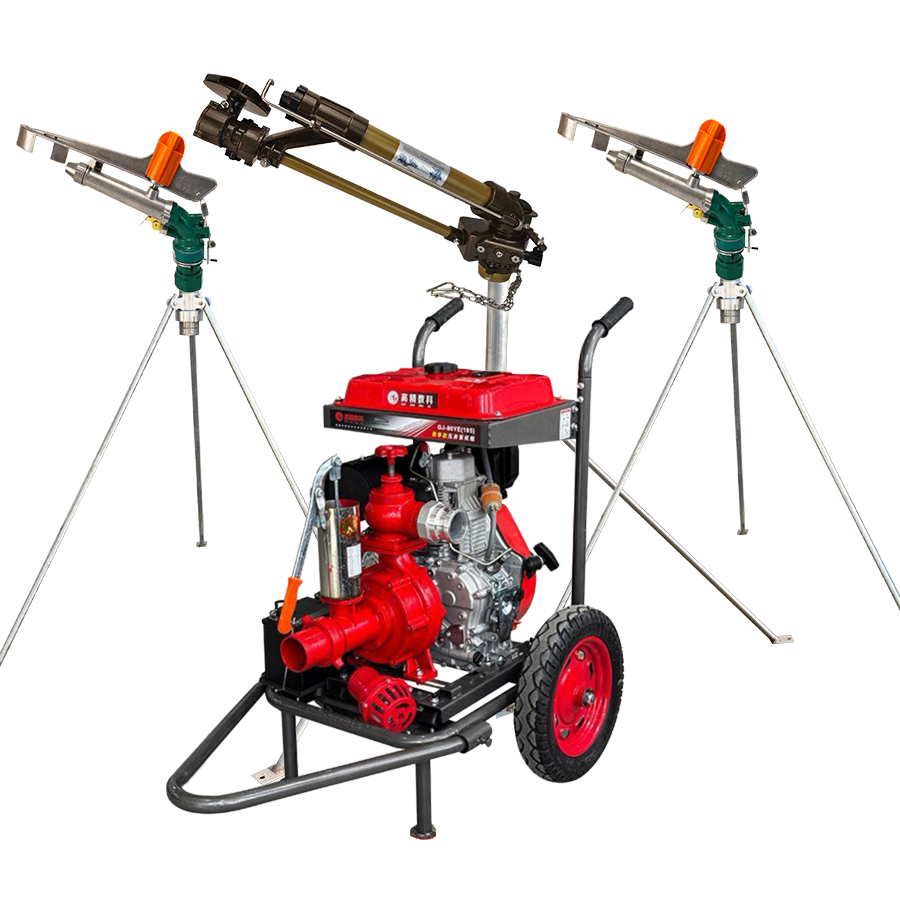 沧州一体式灌溉机组 全套喷枪水带配齐 抗旱浇地神器